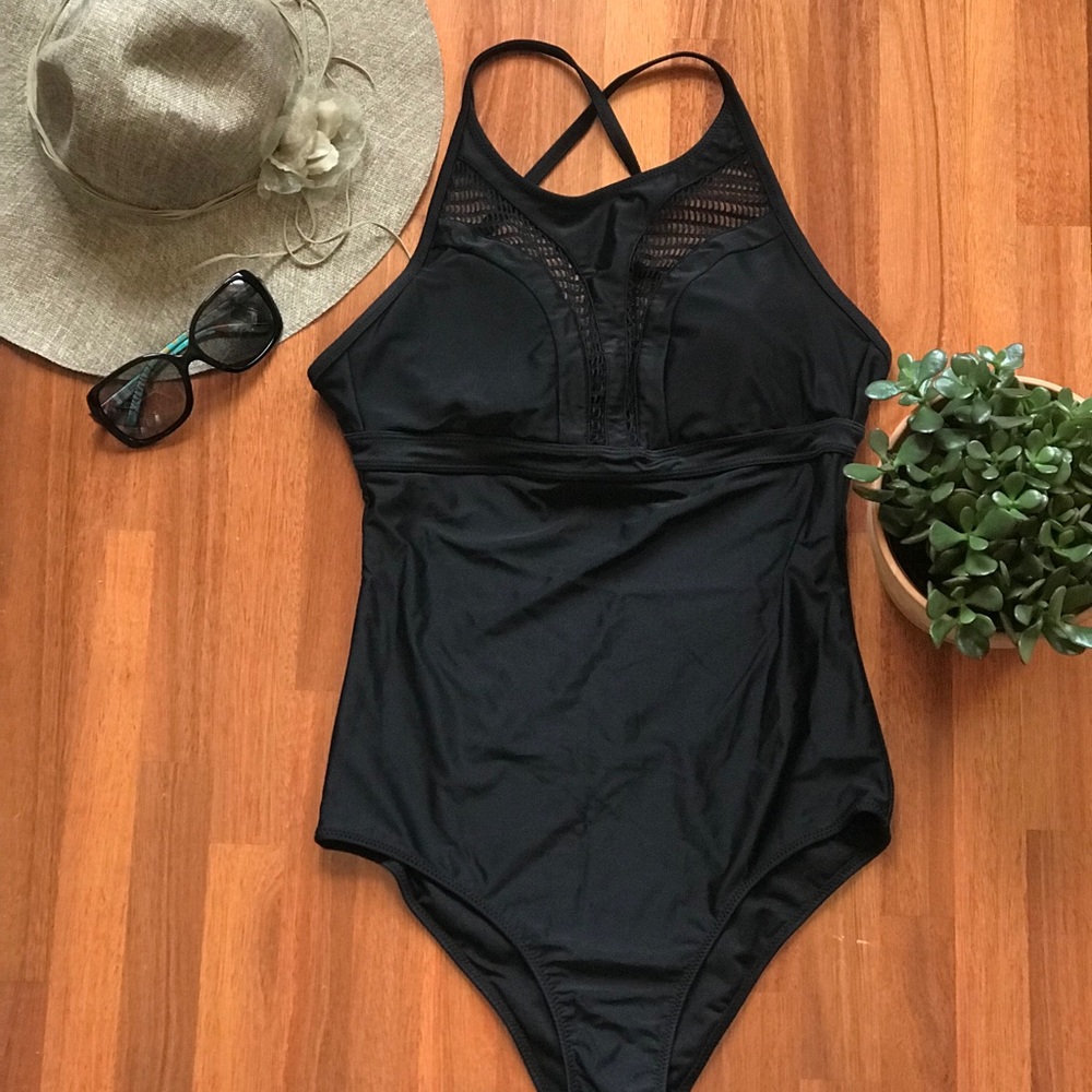Vanilla Beach mesh crossback one piece swimsuit